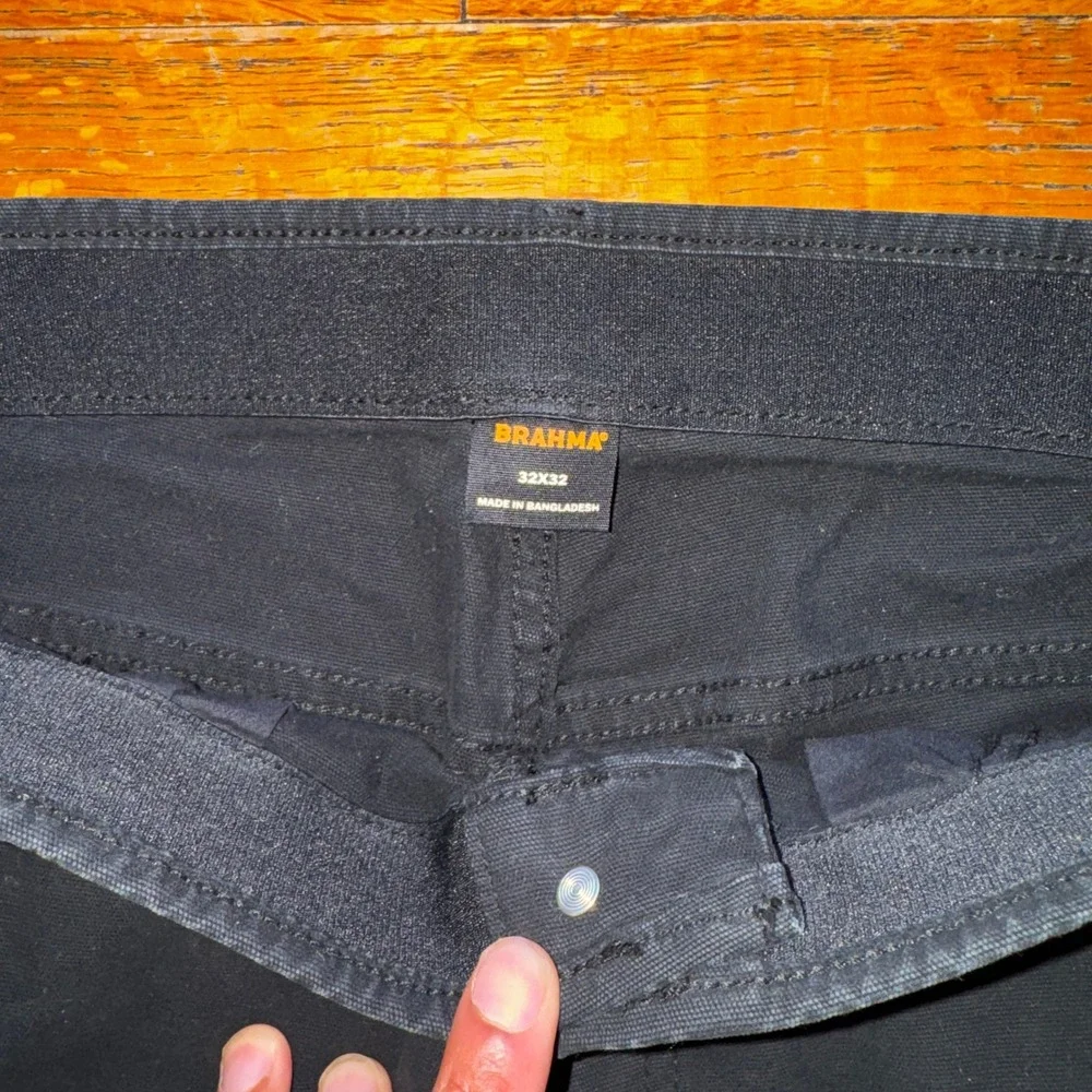 Brahma Mens Black Utility Carpenter Work Pants Straight Leg‎ 32x32 Hammer Loop